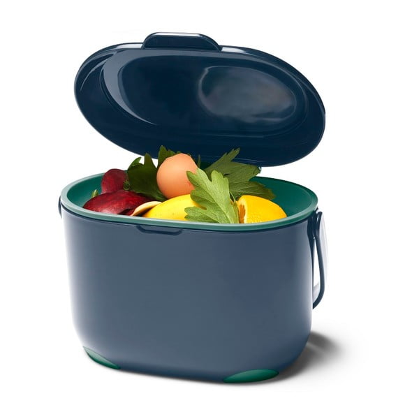 Modro-zelená nádoba na kompostovatelný odpad Addis Caddy, 2,5 l-image-1