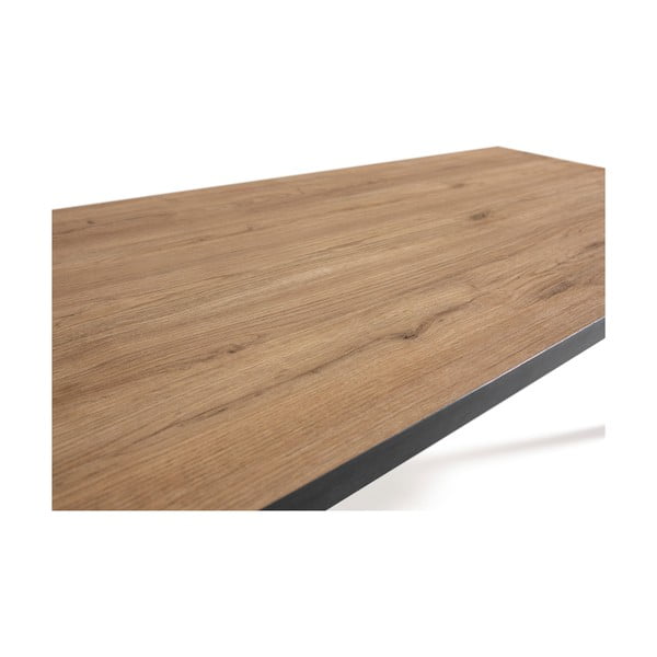 Černý/přírodní konferenční stolek s deskou v dubovém dekoru 60x120 cm Sindi – Marckeric-image-4