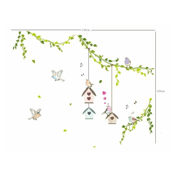 Sada nástěnných samolepek Ambiance Birds cages in the Forest-image-1