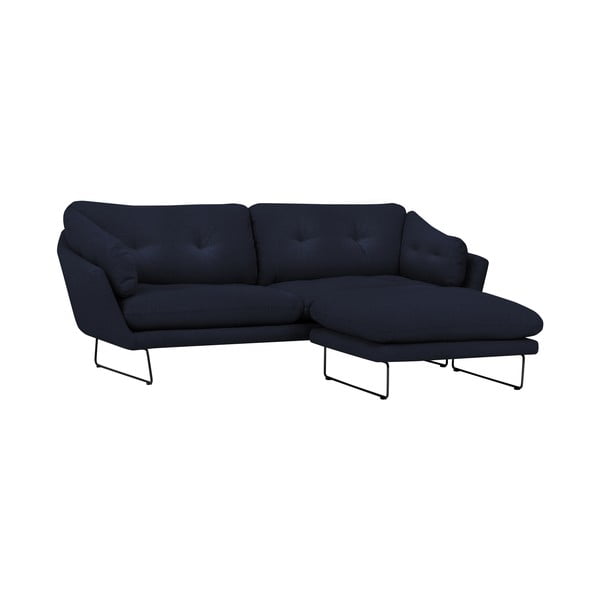 Set tmavě modé pohovky a sedacího pufu Windsor & Co Sofas Comet-image-1