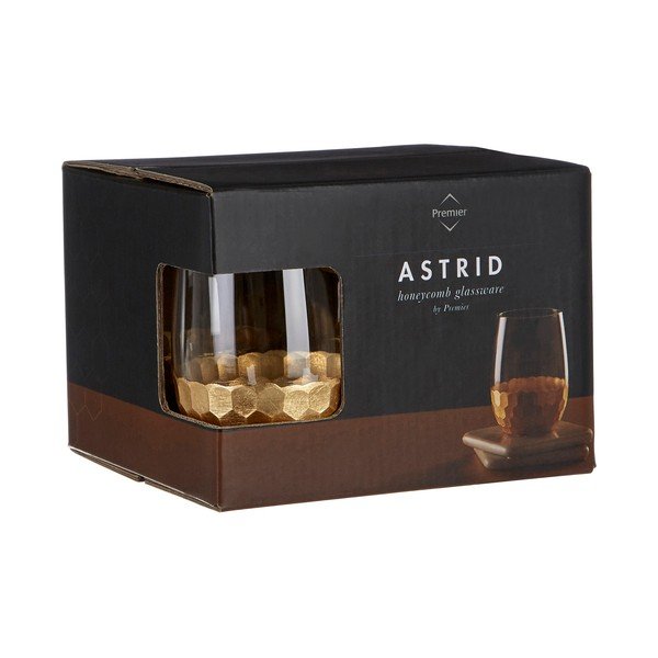 Sada 4 skleniček s detaily ve zlaté barvě Premier Housewares Astrid, 240 ml-image-4