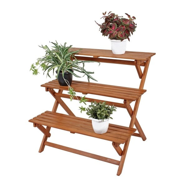 Stojan na květináče z eukalyptového dřeva Garden Pleasure Ordeble-image-2