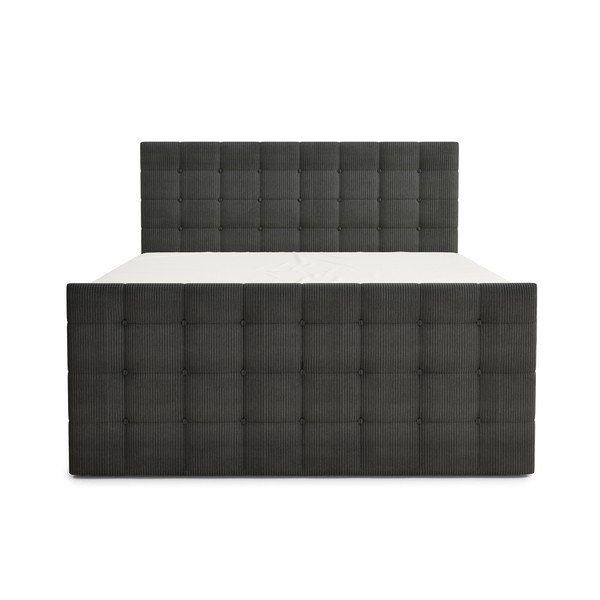 Antracitová boxspring postel s úložným prostorem 200x200 cm Tasca – Maison de Rêve-image-2