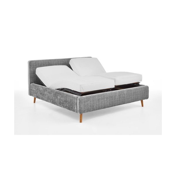 Světle šedá čalouněná dvoulůžková postel s roštem 180x200 cm Primavera – Meise Möbel-image-4