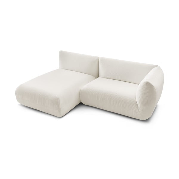 Bílá manšestrová rohová pohovka (levý roh) Lecomte – Bobochic Paris-image-4