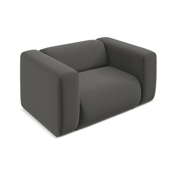 Šedé sametové křeslo Ekahi – Makamii-image-3