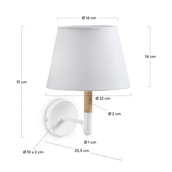 Bílá nástěnná lampa Kave Home Moskov-image-2