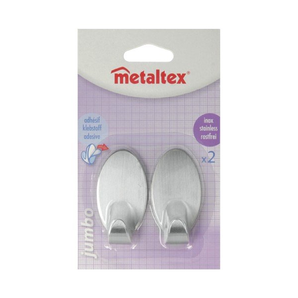 Sada 2 samolepicích háčků z nerezové oceli Metaltex Mia-image-2
