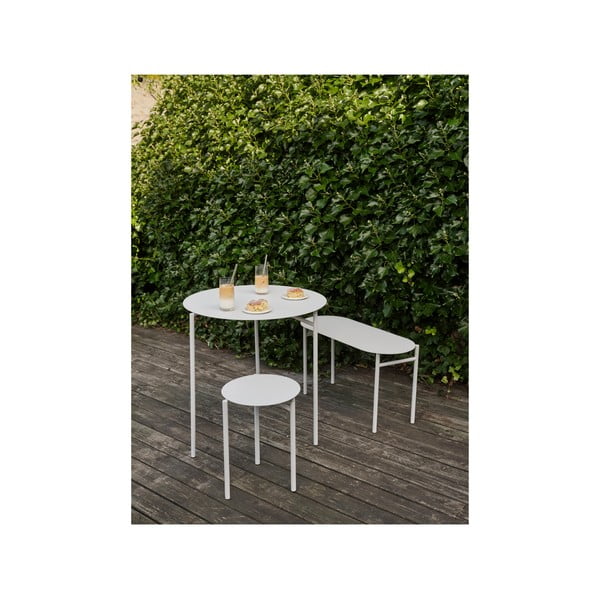 Bílý kovový kulatý jídelní stůl ø 70 cm Disc – Zone-image-1