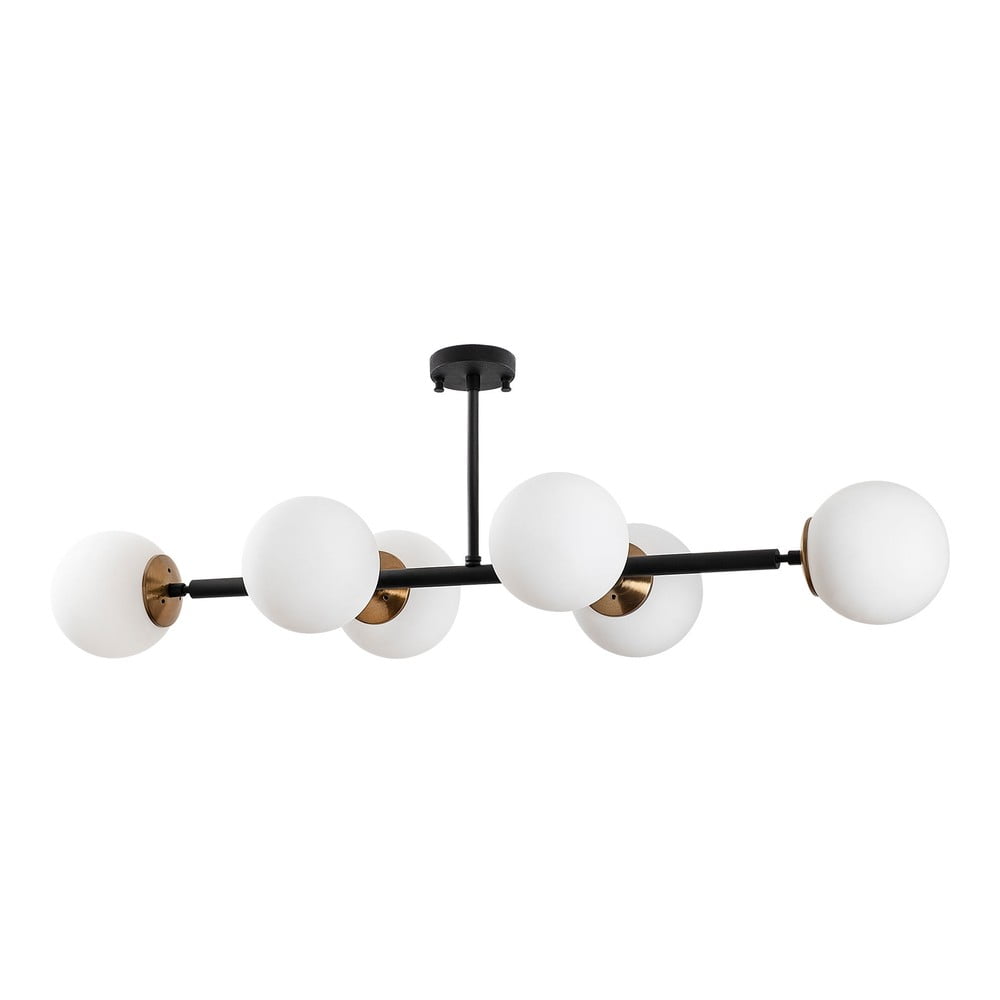 Černobílé stropní svítidlo se skleněným stínidlem 40x110 cm Fazli – Opviq lights