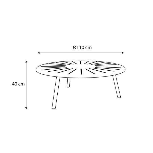 Hliníkový kulatý zahradní odkládací stolek ø 110 cm Fleole – Ezeis-image-3
