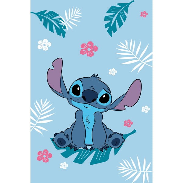 Modrá fleecová dětská deka 100x150 cm Lilo a Stitch "Blue" – Jerry Fabrics