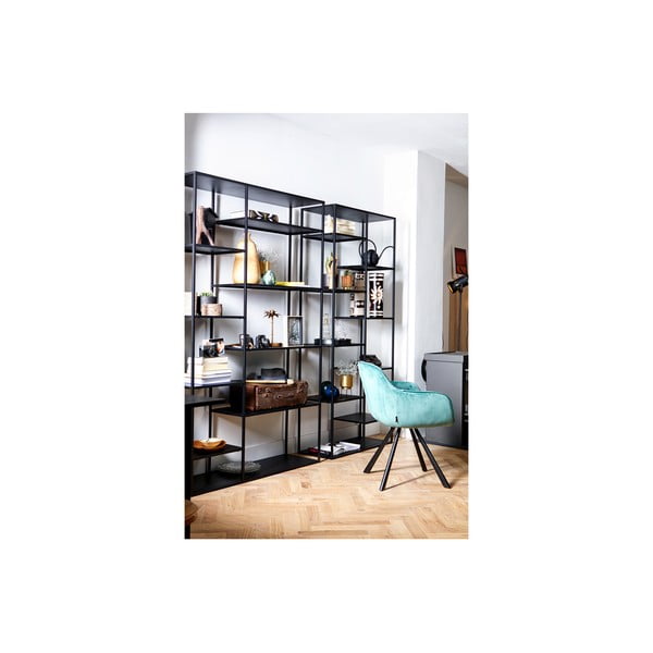 Černá kovová knihovna 120x195 cm June - WOOOD-image-4