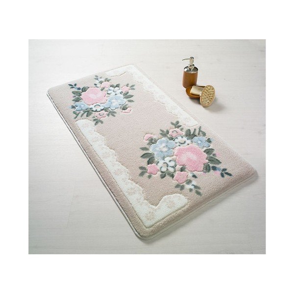 Růžová předložka do koupelny Confetti Bathmats June, 50 x 57 cm
