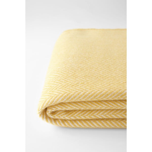 Medově žlutý pléd s podílem bavlny Euromant Skyline, 140 x 180 cm-image-3