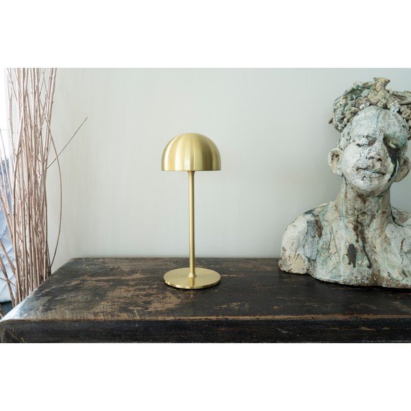 LED stolní lampa na dálkové ovládání v mosazné barvě s kovovým stínidlem (výška 30 cm) Tim – Sirius-image-2