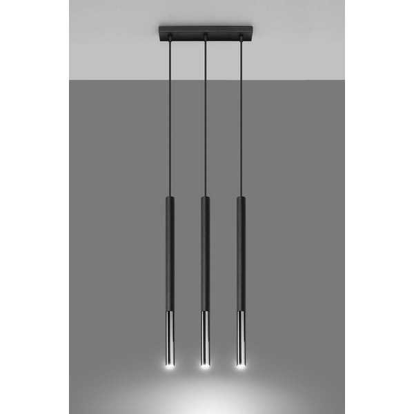 Závěsné svítidlo v černo-stříbrné barvě Sollux Asarot 3L-image-3