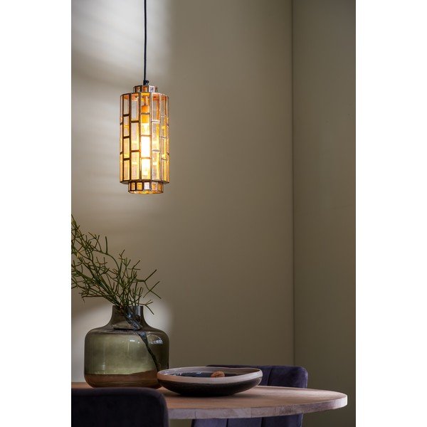 Závěsné svítidlo v bronzové barvě se skleněným stínidlem Søstrene – Light & Living-image-1