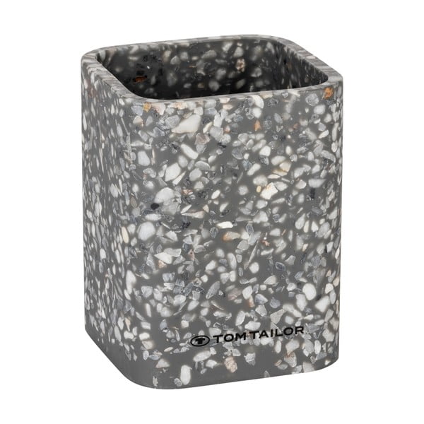 Šedý kelímek na zubní kartáčky z polyresinu Tom Tailor T-Terrazzo – Wenko