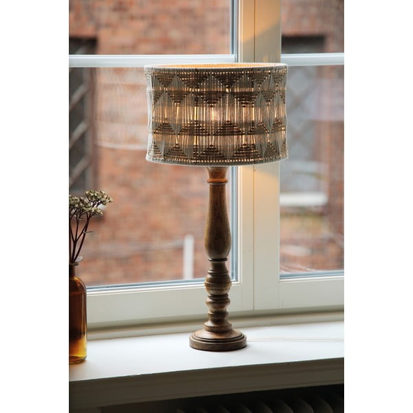 Stolní lampa se stínidlem z textilu a juty v hnědo-přírodní barvě (výška 62,5 cm) Ano – Markslöjd-image-2