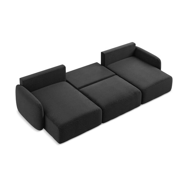 Černá rozkládací/s úložným prostorem rohová pohovka Kalena – Makamii-image-4