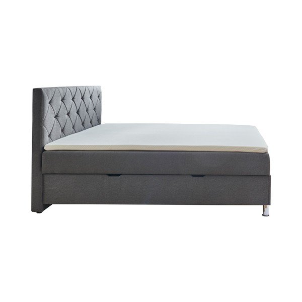Tmavě šedá boxspring postel s úložným prostorem 180x200 cm Leo - Meise Möbel-image-4