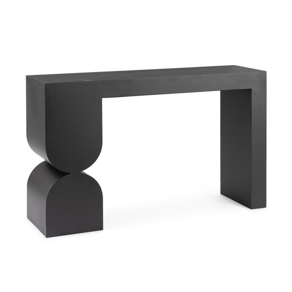 Černý konzolový stolek se skleněnou deskou 32x120 cm Archie – Bizzotto