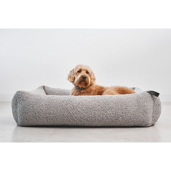 Šedý pelíšek pro psa z materiálu bouclé 71x91 cm Senso Pebble M – MiaCara-image-1