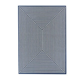 Tmavě modrý venkovní koberec Floorita Braid, 133 x 190 cm