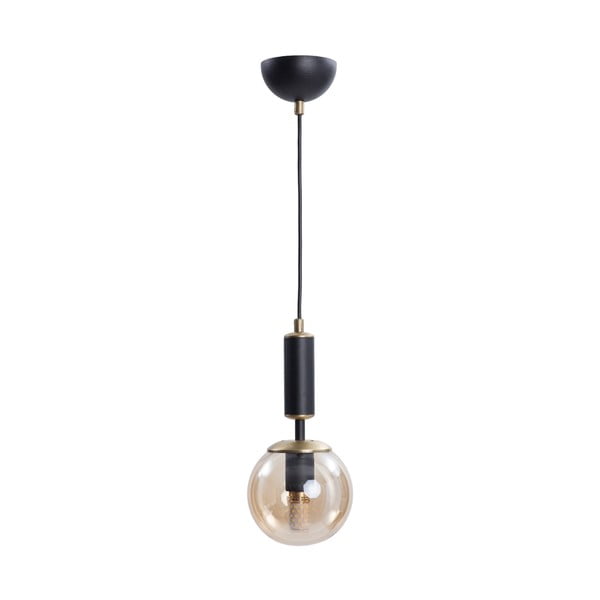 Žluto-černé závěsné svítidlo se skleněným stínidlem ø 15 cm Hector – Squid Lighting