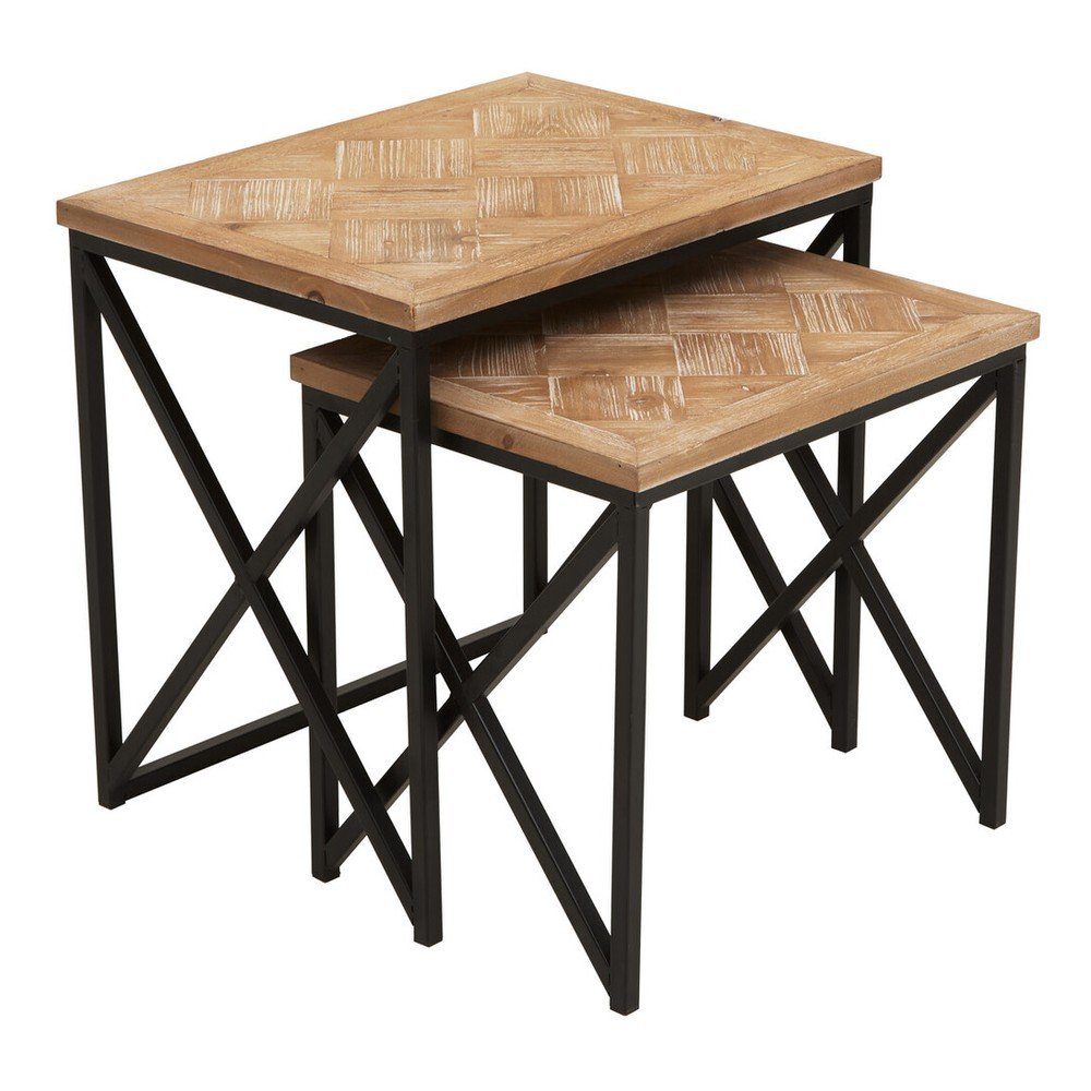 Odkládací stolky v sadě 2 ks z jedlového dřeva 38x51 cm Kickford – Premier Housewares