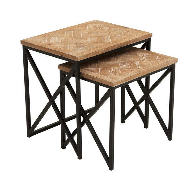 Odkládací stolky v sadě 2 ks z jedlového dřeva 38x51 cm Kickford – Premier Housewares