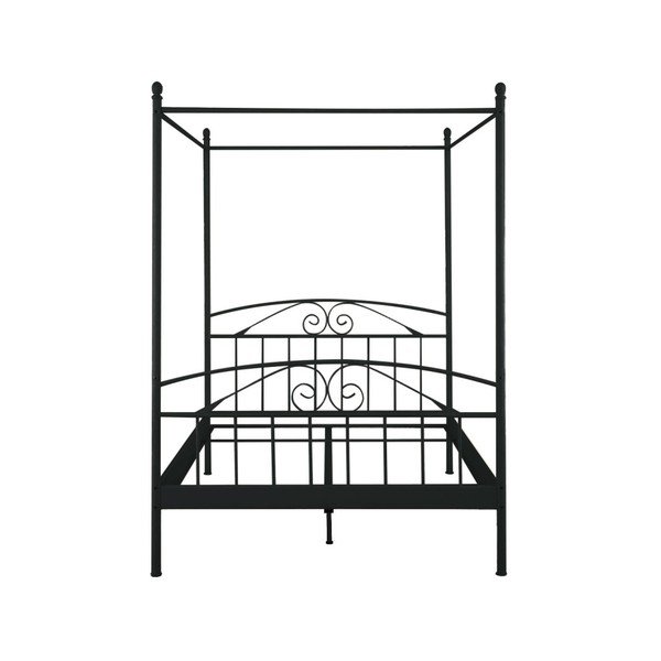 Černá dvoulůžková postel s nebesy Støraa Bibi, 180 x 200 cm-image-1