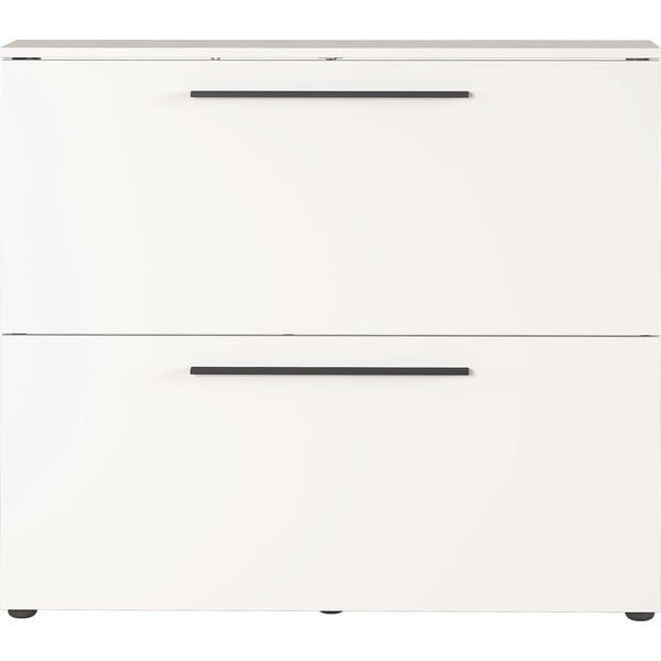 Bílý závěsný výklopný botník Utah - Germania-image-1