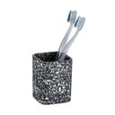 Černý kelímek na zubní kartáčky Wenko Terrazzo