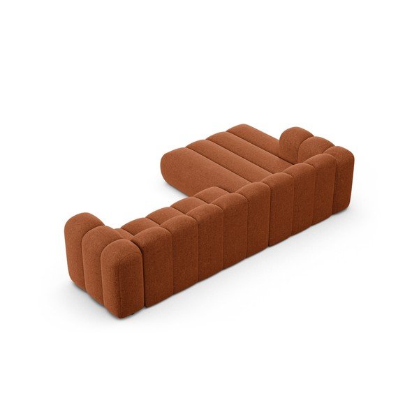 Žinylková rohová pohovka v cihlové barvě (levý roh/s lenoškou) Lupine – Micadoni -image-3