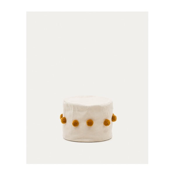 Taburet v hořčicové barvě/béžový Manua – Kave Home-image-3