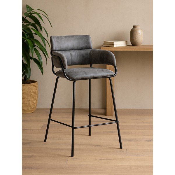 Černá/šedá čalouněná barová židle Tamzin – Premier Housewares-image-1
