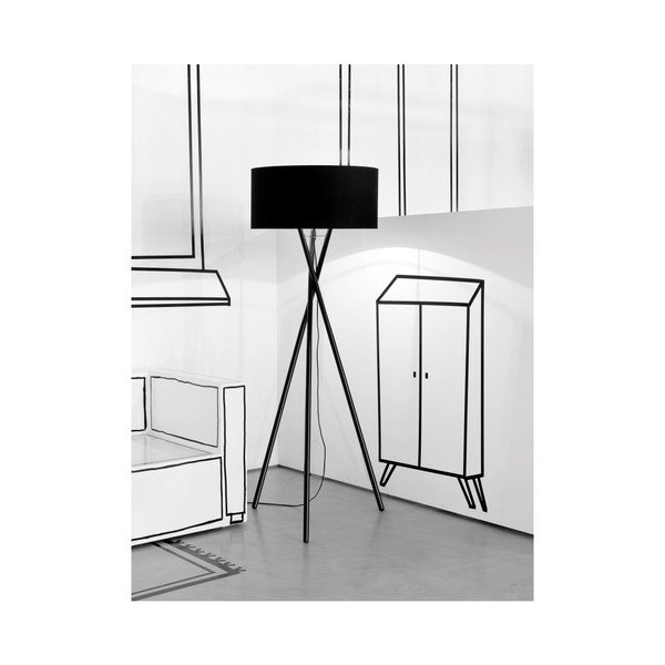 Černá stojací lampa (výška 175 cm) Hampton – it's about RoMi-image-1