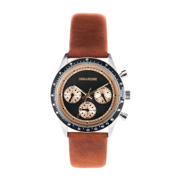 Dámské hodinky s hnědým koženým páskem Zadig & Voltaire Virtuoso