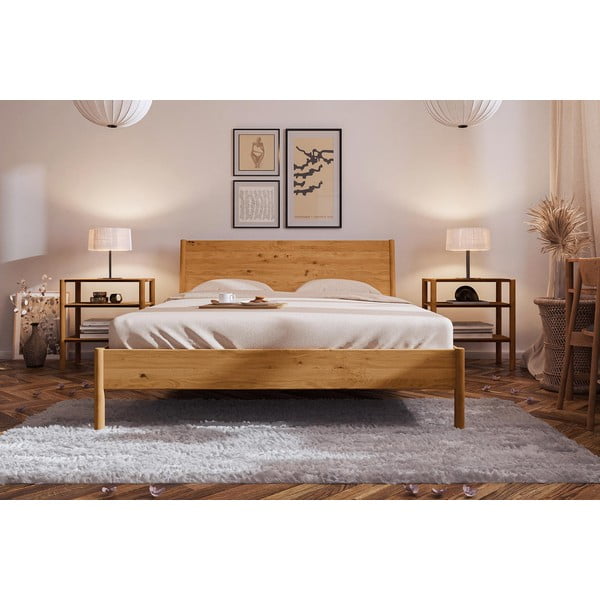 Dvoulůžková postel z dubového dřeva 180x200 cm Pola - The Beds-image-1