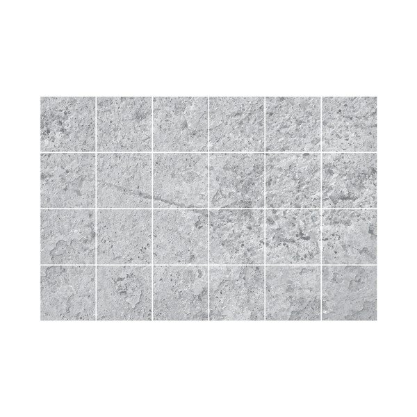 Sada 24 nástěnných samolepek Ambiance Cement Tile Stickers With Stones Effect, 10 x 10 cm