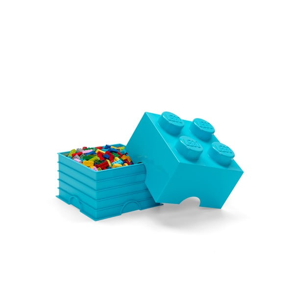 Azurově modrý úložný box čtverec LEGO®-image-2