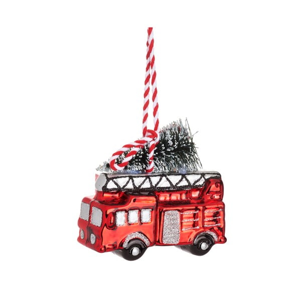 Ručně vyrobená vánoční ozdoba 8 cm Fire Engine – Sass & Belle