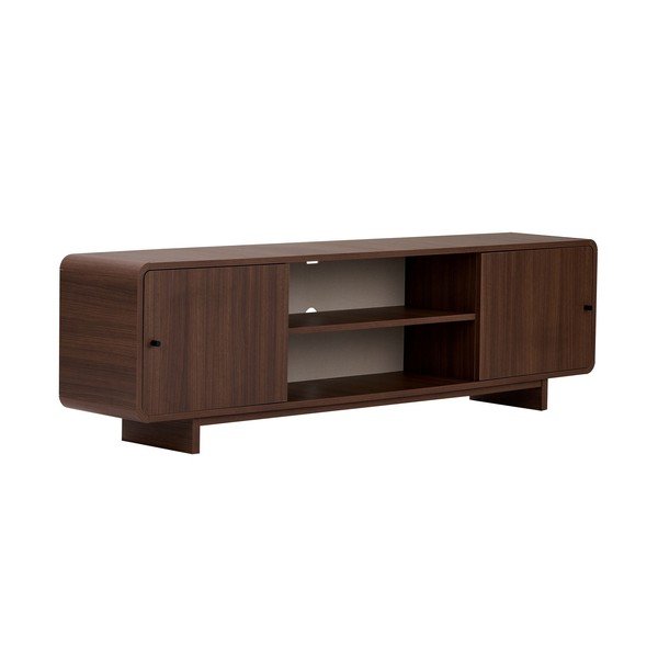 TV stolek v dekoru ořechu v tmavě přírodní barvě 180x52x34 cm Mirel – Nordure