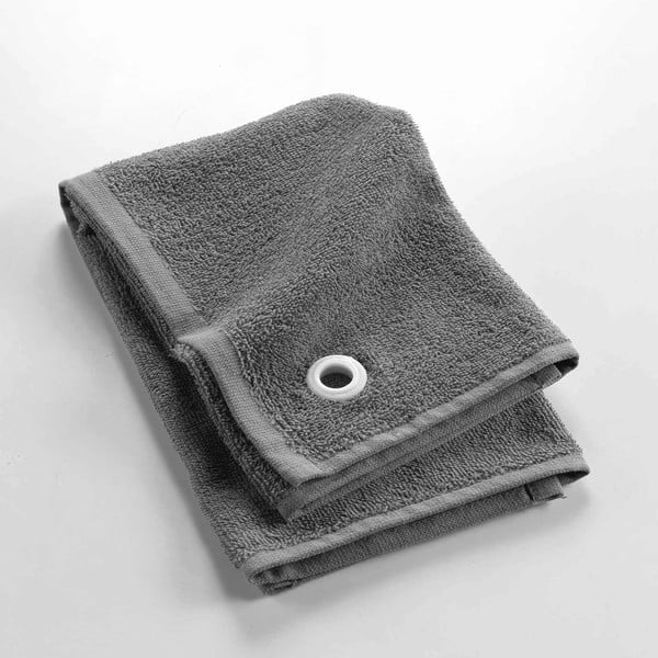 Antracitový froté bavlněný ručník 50x50 cm Cuistot – douceur d'intérieur