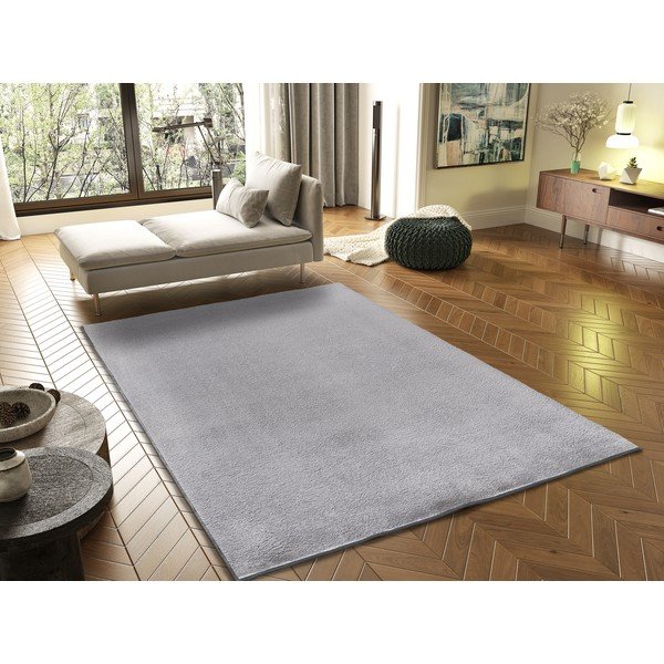 Šedý koberec z mikrovlákna 80x150 cm Coraline Liso – Universal-image-1