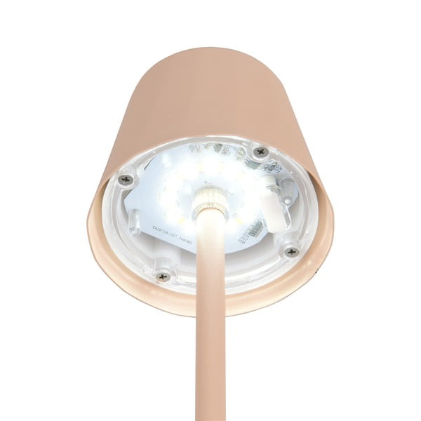 Krémová LED stolní lampa s kovovým stínidlem (výška 21 cm) Diaz – Trio-image-4