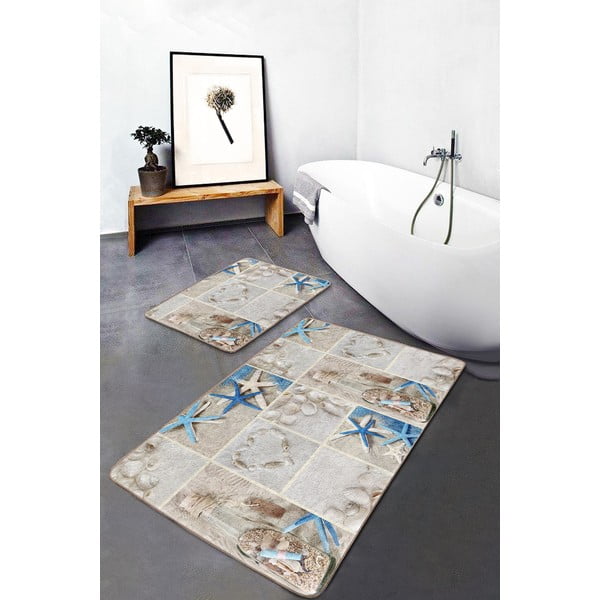 Béžové koupelnové předložky v sadě 2 ks 60x100 cm – Mila Home-image-3