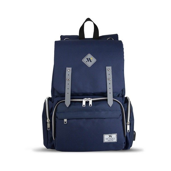 Tmavě modrý batoh pro maminky s USB portem My Valice MOTHER STAR Baby Care Backpack-image-3